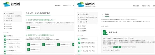 学研Kimini英会話のカリキュラム一例